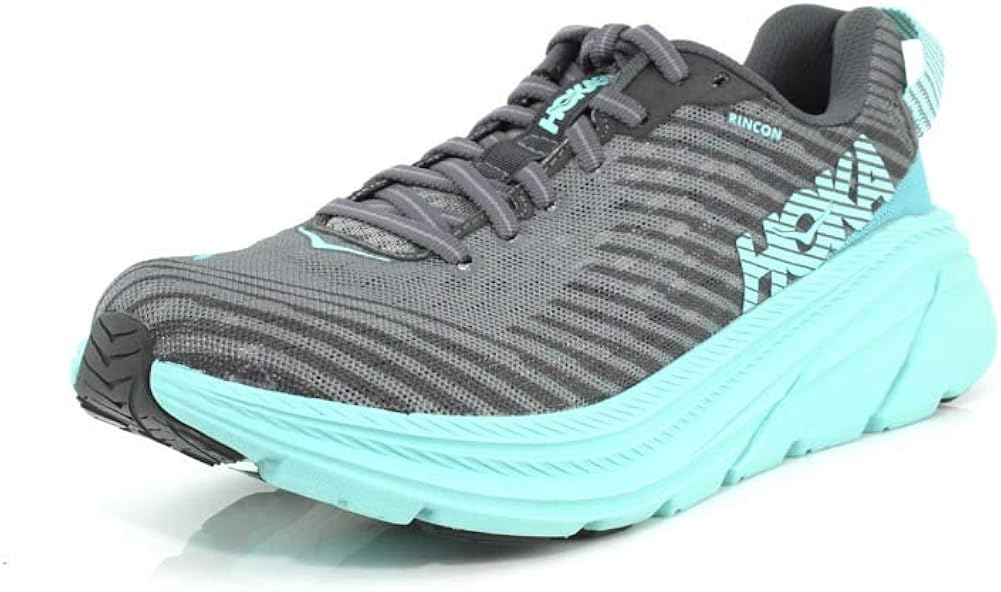 Hoka One One Rincon Running Shoes Women Charcoal Gray/Aqua Sky Shoe