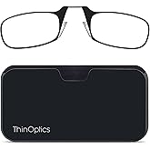 ThinOptics Universal Pod Rectangular Reading Glasses, Black Frames/Black Case, 1.5 x (UPBLB3)