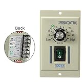 ExGizmo 400W Motor Speed Controller AC 110V Input DC 0-90V Output Adjustable Electric Speed Regulator Single Phase Knob Switch