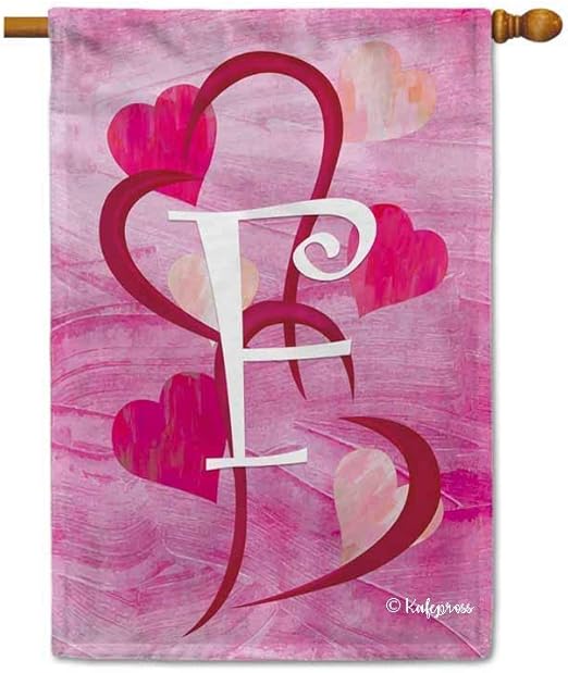 FengLiuAiShuaiGe Flaggen Red Pink Love Heart Valentinstag Dekorative