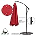COBANA 10' Offset Hanging Patio Umbrella Freestanding Outdoor Parasol Adjustable Market Umbrella, 250g/sqm Polyester, Red
