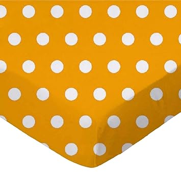 gold polka dot crib sheet