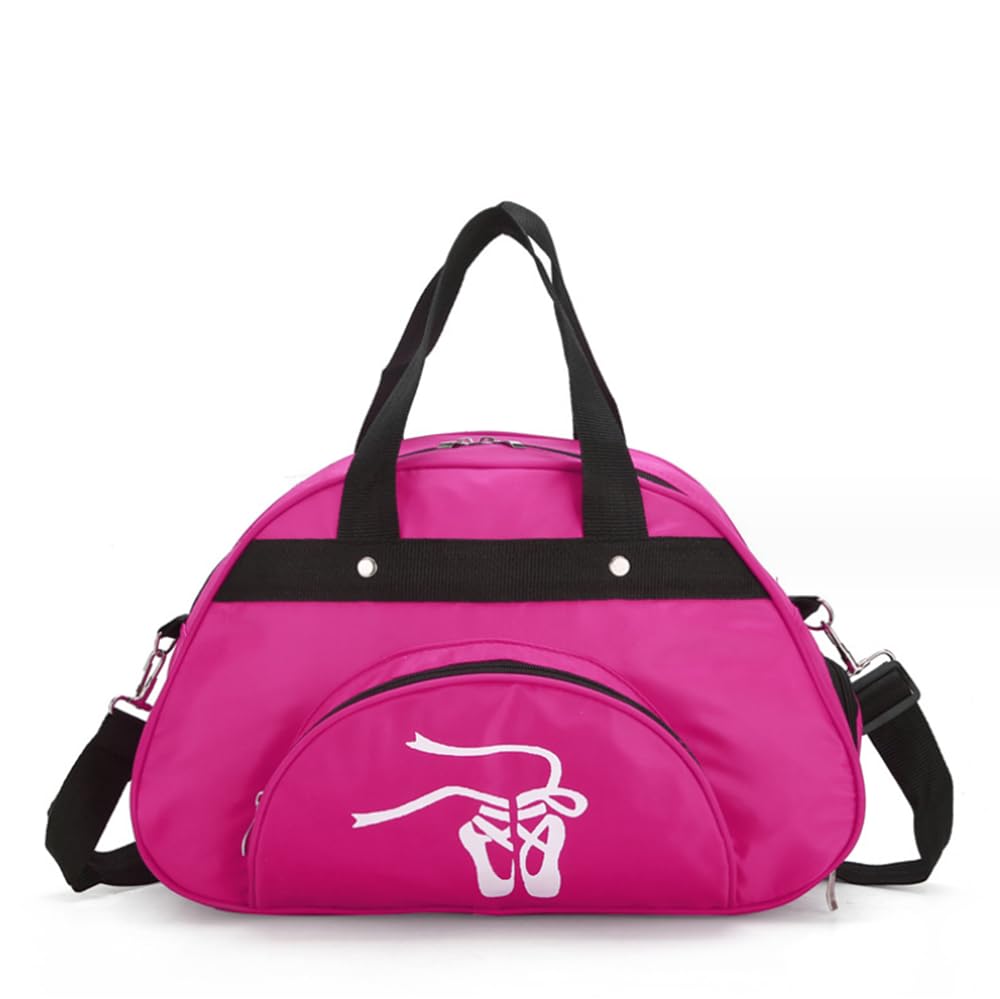 Ballet Dance Duffle Bag For Girls Gymnastics Bag Overnight Weekender Bag Light Weight Carry-on Luggage (Rose)