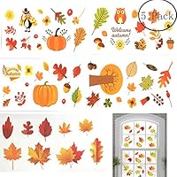 ChristmaxStore 10 Sheet Fall Maple Leaves Window Clings,Thanksgiving Window Sticker