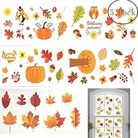 ChristmaxStore 10 Sheet Fall Maple Leaves Window Clings,Thanksgiving Window Sticker