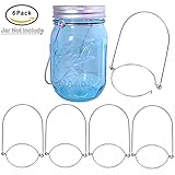 6 Pack Silver Nickel-plated Rustproof Steel Stainless Mason Jar Hanger Wire Handle by Yitee for Regular Mouth Mason Jar Decor, Ball, Canning Jars