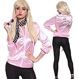 TDmall 50S Grease T-Bird Danny T Bird / Pink Ladies Jacket Costume Fancy Dress, Pink, Small