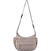 Trendy Nylon Crossbody Bags for Women,Multi-Pocket Shoulder Handbag Lightweight Sling Hobo Bag Roomy Travel Crossbody Purses