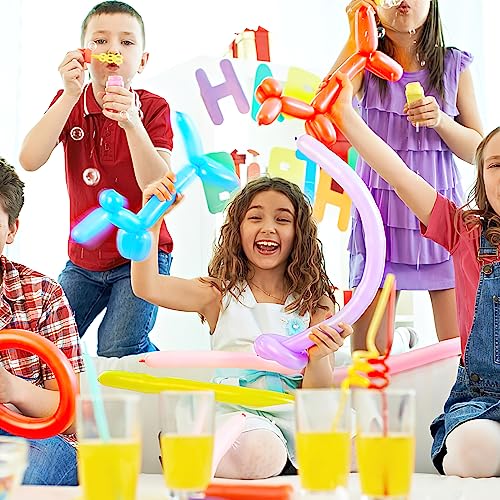 LovesTown 150PCS Twisting Balloons for Animal Shapes, 260 Long Balloons Magic Balloons 12 inch Animal Balloons Bulk for Birthday Clown Wedding Party Decor 17 Assorted Colors