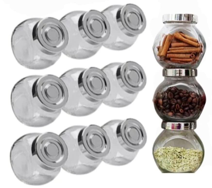 U HOME U-HOME Jars Spices, 12 Set Lids, Crystal Clear Glass, Airtight Container Seasoning Jar Storing Holding Kitchen Herb and Foods or Any Craft and Household Items,180ml Each. (SPICEJAR12PK)