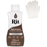 Rit Dye &ndash; Liquid Fabric Dye for Crafting, Clothing, and D&eacute;cor &ndash; 8 oz. Bottle &ndash; Dark Brown (Gloves Included)
