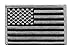 Tactical Black and Gray US Flag Patch with Hook/Loop Backing