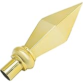 Hoypeyfiy Flag Pole Topper, Spear Shape Flagpole Topper, Aluminum Alloy Finial Flag Head, Gold Flagpole Finial, Flag Pole Top Cap, Replacement Topper Flag Head for Indoor and Outdoor, 11.4 X 3.2inches
