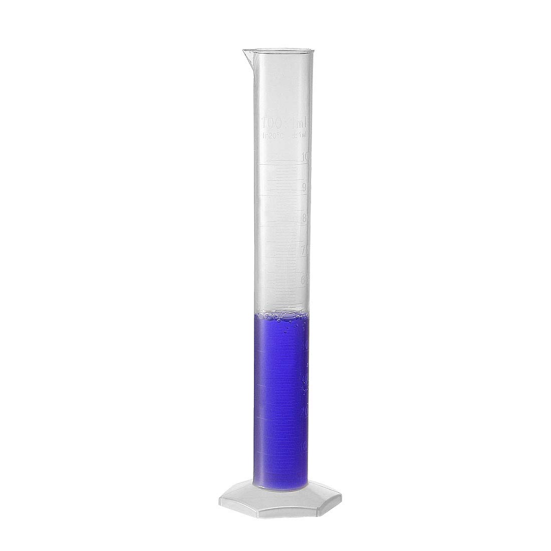Sourcingmap Plastic Graduated Cylinder, 100ml Measuring Cylinder, Science Test Tube Beakers, Single Metric Scale - Image 4
