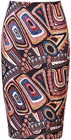 Amakuli Women Vintage Bodycon Pencil Skirt Graffiti Tube Sexy Midi Skirt