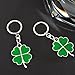 Jzcky Shzrp Silver and Green Color High Quality Zinc Alloy Four-leaf Clover Fortune Keychain (Four-leaf Clover)