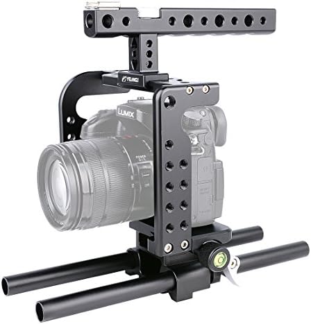 YELANGU YLG0906A Camera Video Handheld Cage Aluminum Alloy Stabilizer Steadicam Film Movie Making Kit for Panasonic GH5 GH4 Cameras to Mount Microphone Monitor LED Flash Follow Focus Matte Box