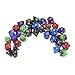 EBOOT 35 Pieces Polyhedral Dice Double-Colors Polyhedral Game Dice for RPG Dungeons and Dragons Pathfinder with 5 Pack Black Pouches, 5 Sets of d20, d12, 2 d10 (00-90 and 0-9), d8, d6 and d4