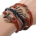 HUMASOL Antique Multilayer PU Leather Bracelet