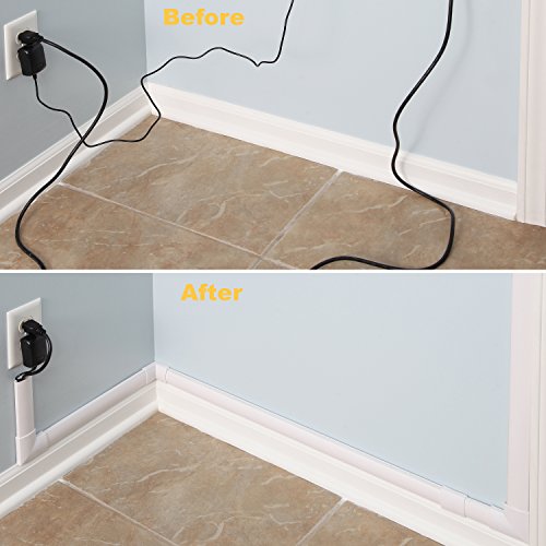 Wall Mounted TV Cables in Home or Office by SimpleCord Cord Organizer Kit Latching Cable