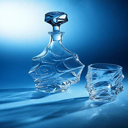 5-tlg Whisky Set Karaffe 750 ml und 4 Whiskygläser 330 ml - zum Geburtstag und Vatertag - Geschenke für Männer - bleifreier Whiskey Dekanter und Tumbler - BPA-Frei – Bild 2