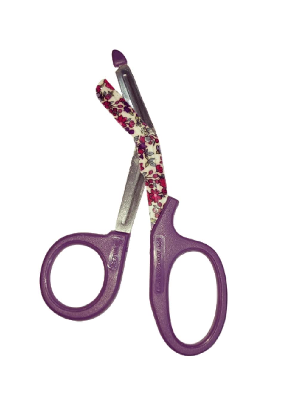 Novelty Nurse 18cm Bandage Scissors with Lilac Flower blade design