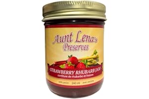 Pure Strawberry Rhubarb Jam, 240ml, Aunt Lena's Preserves, Mennonite made, All natural ingredients, Real fruits, No artificia