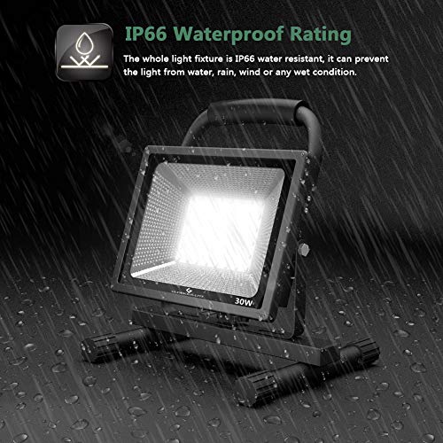 image for GLORIOUS-LITE 30W LED Work Light Portable, 3000LM LED Outdoor Flood Li