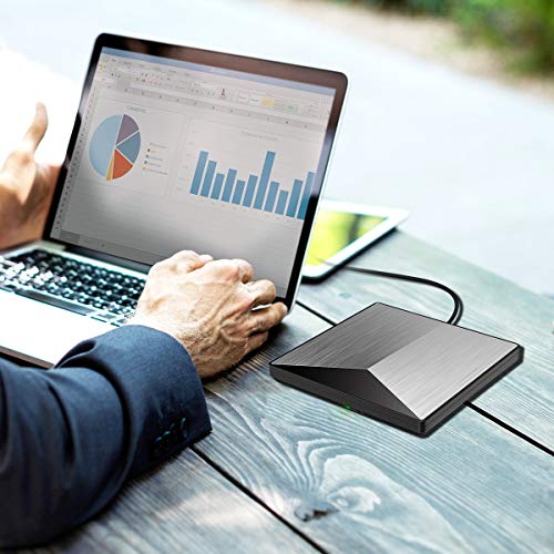 External CD Drive, Snorain USB 3.0 CD/DVD+/-RW Burner Player, Optical Superdrive High Speed Data Transfer for Laptop MacBook Desktop Computer Compatible for Windows10 /8/7/XP/Mac OS (Silver) - Thumbnail 6