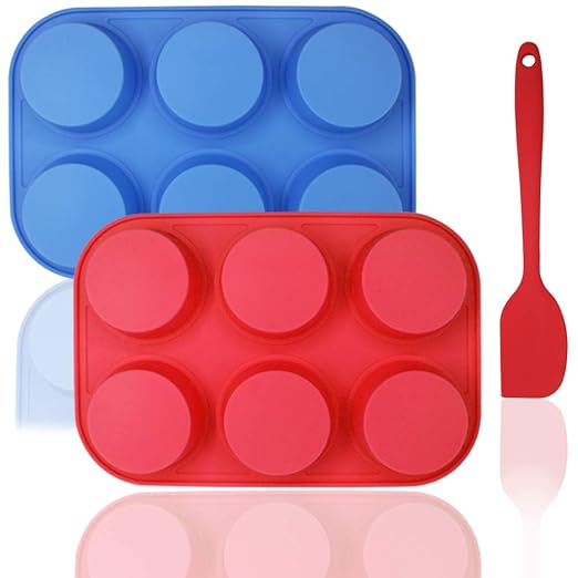 DaKuan - Molde de silicona para magdalenas con espátula, 3 ...