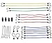 XCAR 28 pcs Bungee Cords Set Assortment In Jar, Heavy Duty Bungee Cord with Hooks(6/10/18/24/32/40 inch bungee cord kit),-Extra 4 Tarp Clips to Secure Cars, ATV, Motorycles, Canopy Ties, Camping Tent