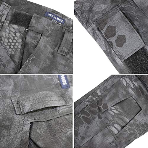 Men's Multicam Tactical Pants Multi-Pockets Military Camo Outdoor Airsoft Combat Hunting Pants with Knee Pads (HM, US L=Tag 36) - Thumbnail 5