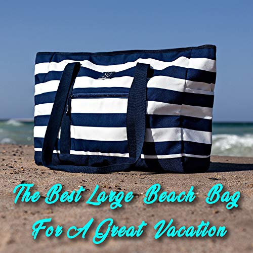 Extra Large Beach Bag With Zipper XXL Beach Tote Bag With Many