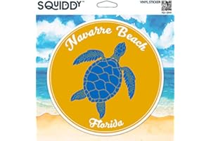 Squiddy Navarre Beach Florida Vacation Beach Town - Vinyl Sticker Decal for Phone, Laptop, Water Bottle (2.5" high)
