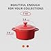 LIFVER Ramekins with Lids, 7 oz Oven Safe, Round Ceramic Ramekins, Set of 4 (2 Red, 2 Orange)