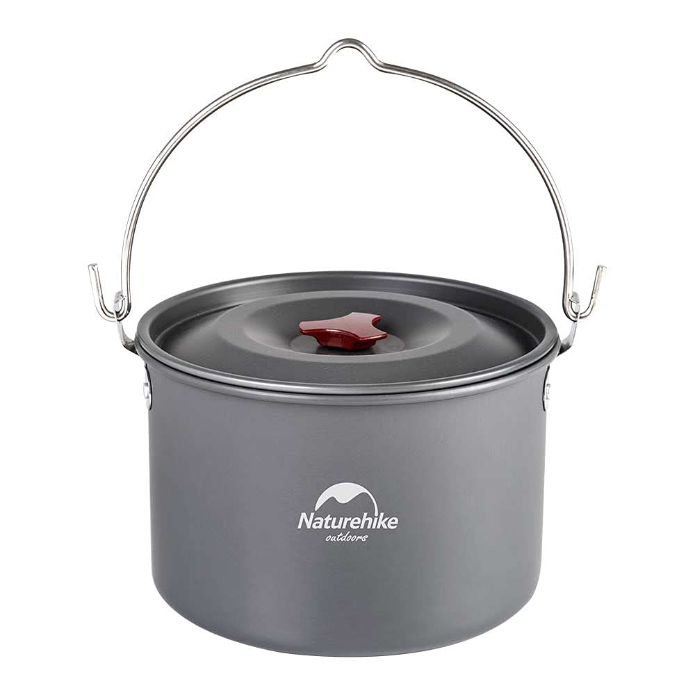 Photo 1 of Naturehike 4-6 Person Aluminum Hanging Pot, Portable Camping Pot with Lid, 4.2 Quart Ultralight Outdoor Cooking Pot Cookware for Camping Hiking Picnic Travel