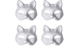 ALVOGIMOR Therian Masks White Paper Cat Masks for DIY Paint,Masquerade, Halloween, Cosplay & Costume Parties