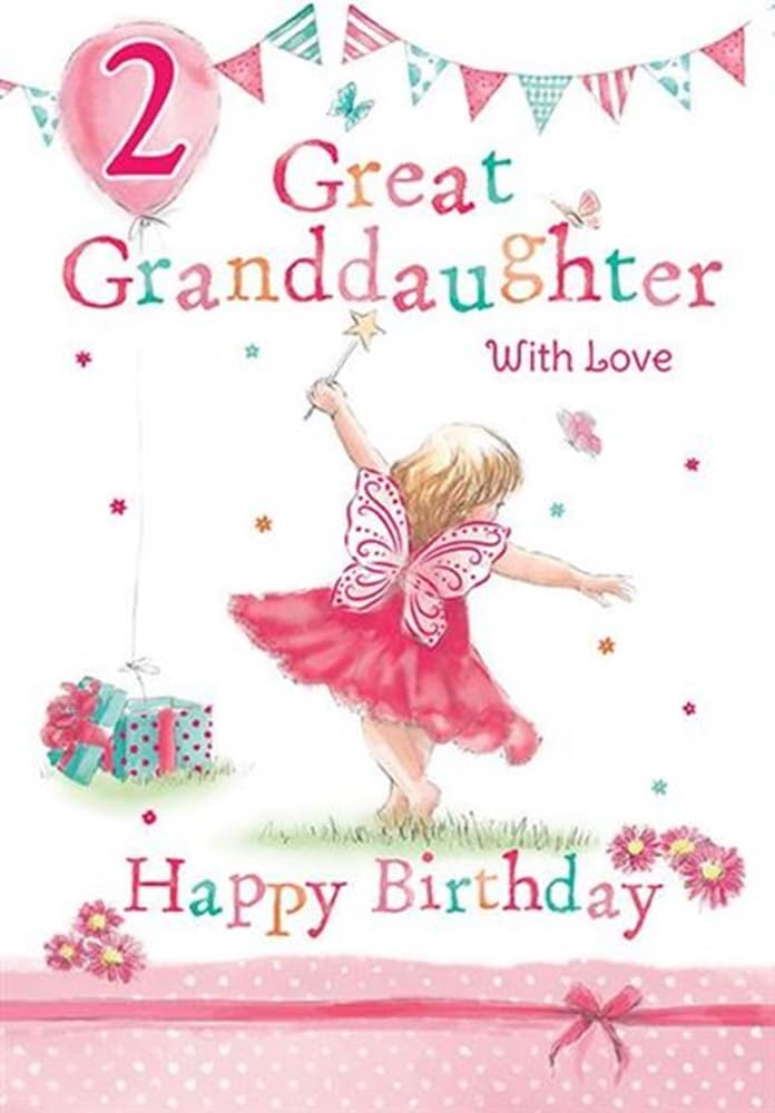 Great Granddaughter 2nd 2 Today Happy Birthday Card With A Lovely Verse
