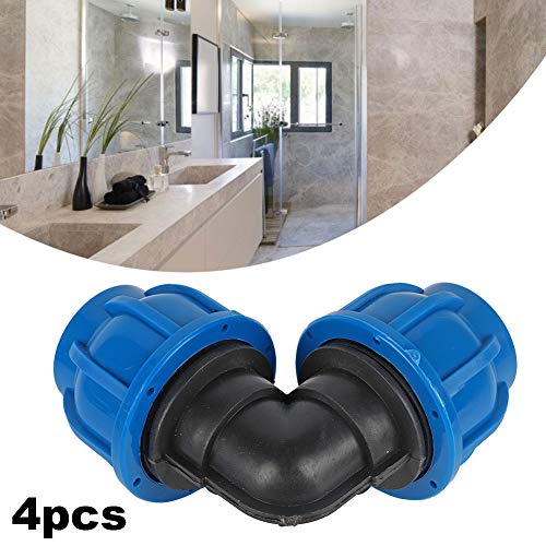 Cafopgrill 4 Stücke gartenschlauch Kupplung, PE Kunststoff Wasseranschluss Wasserleitung 32mm bis 32mm Winkeladapter… – Bild 6