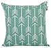 ACCENTHOME Printed Pillow Covers Set of 4 - Decorative Square Throw Pillow Cover, Indoor & Outdoor Cotton Cushion Cases, Geometric Design Teal Pillowcases for Home Sofa - Bed - Couch 18 x 18 Inch