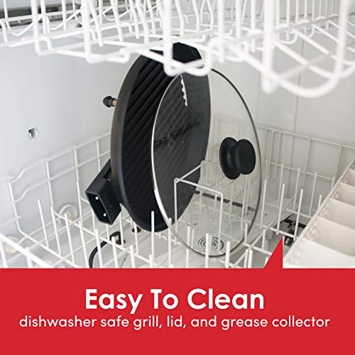 Elite Gourmet EMG6505G Smokeless Indoor Electric BBQ Grill with Glass