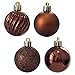 KI Store Brown Christmas Balls 34pcs 2.36-Inch Christmas Tree Decoration Ornaments for Xmas Tree Holiday Wreath Garland Decor Ornaments Hooks Included