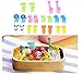 12 Pcs Stainless Steel Cookie & Vegetable & Fruit Cutters Shapes Sets, Mini Cookie Stamp Mold, Sandwich Cutters for Kids Baking+10 pcs Cute Cartoon Animals Food Picks and Forks Color Random