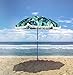 AMMSUN 7.5ft 20 Panels Heavy Duty Rainbow Beach Umbrella with zinc Tilt UPF 50+ Twist-in System Sand Anchor Silver Coating Inside (6ft, Green)