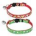 EXPAWLORER Christmas Cat Collar Set - Adjustable Breakaway Cat Collars with Bell & Pendant, 2 Pack