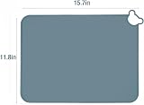 PandaEar Pack of 2 Silicone Placemats Blue & Brown Non-Slip 15.7x11.8 in view 4