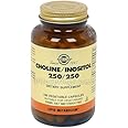 SOLGAR Choline/Inositol 500 mg/500 mg - 100 Vegetable Capsules, Pack of 3 - Non-GMO, Vegan, Kosher, Gluten Free, Dairy Free - 150 Total Servings
