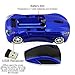 CHUYI Cool Car Shaped Wireless Mouse 1600DPI Optical Portable Cordless Mice with USB Receiver for Travel Business Office School Home Gift (Blue-1 Pack)
