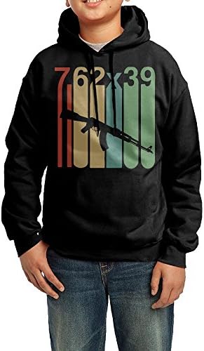Vintage AK-47 Pro Second Amendment Toddler Unisex Long Sleeve Pullover Hoodies Sweatshirt Black Size For Boys Girls