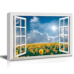 3D Visual Effect View Through Window Frame A...